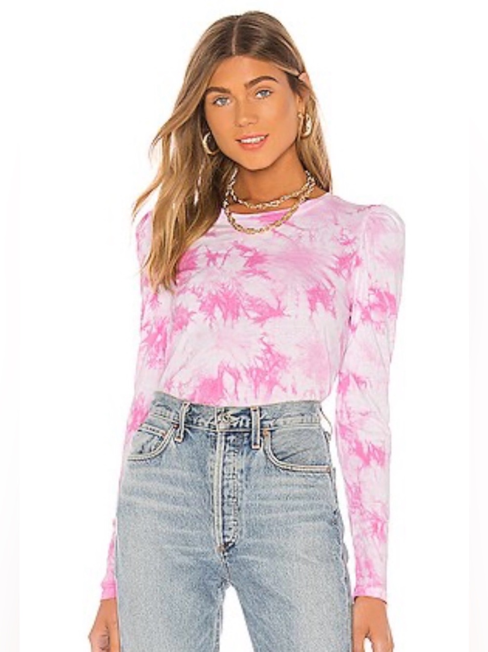 Generation Love Pink Tie-Dye Long Sleeve Top